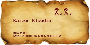 Kaizer Klaudia névjegykártya