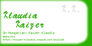 klaudia kaizer business card